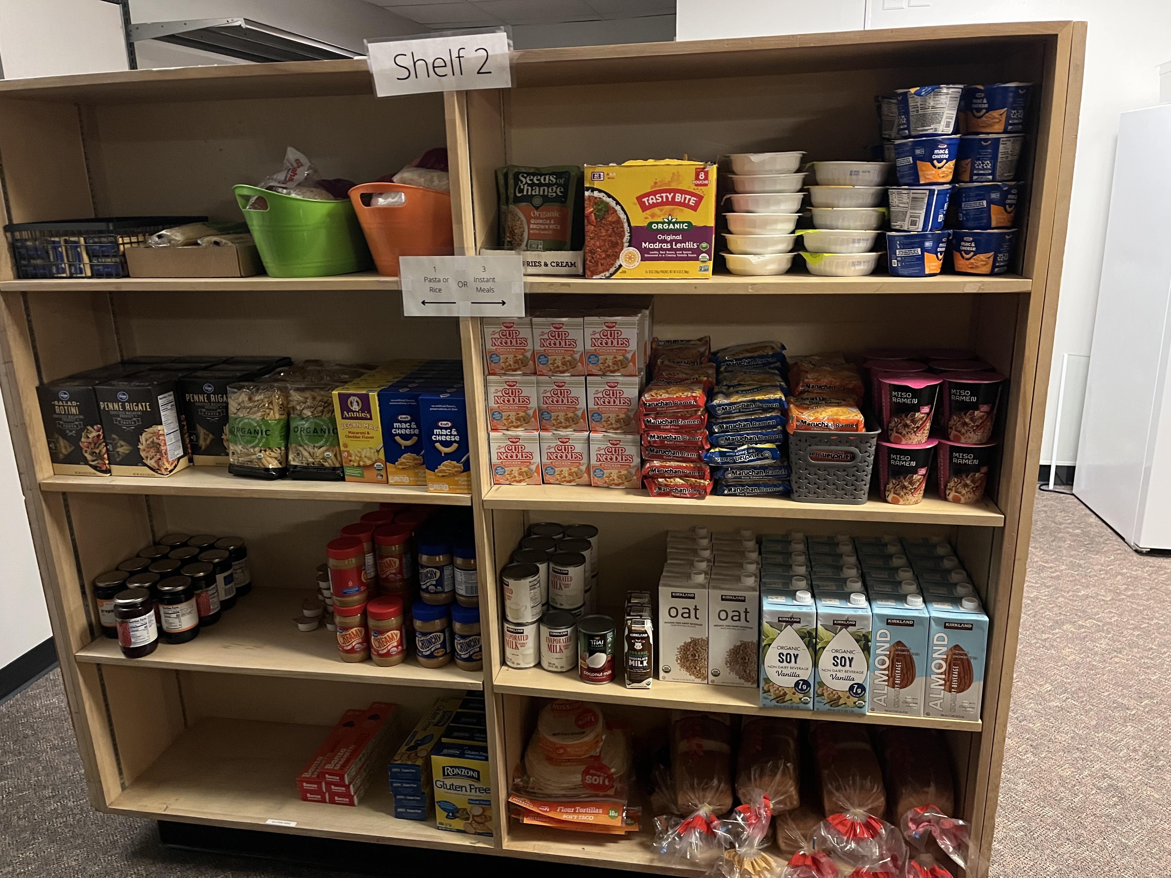 Students on campus are able to anonymously select food items free of charge.