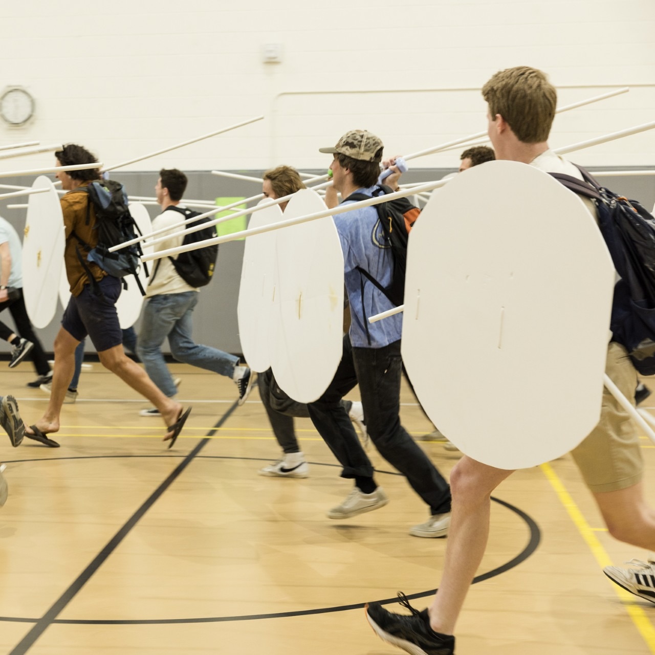 Students Simulate Ancient Greek and Roman Empire Battle Strategy 
