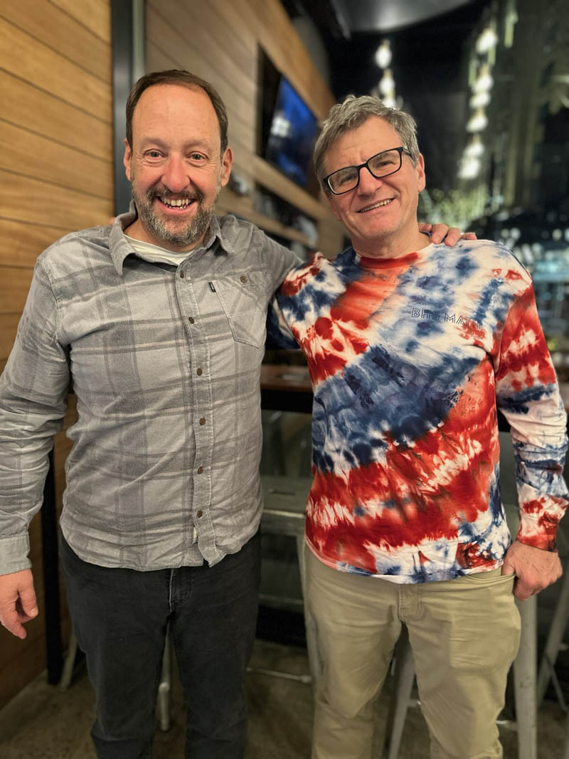 John Krakauer ’85 (left) and Josh Paris celebrate 40 years of Josh & John's. Photo provided by Krakauer.
