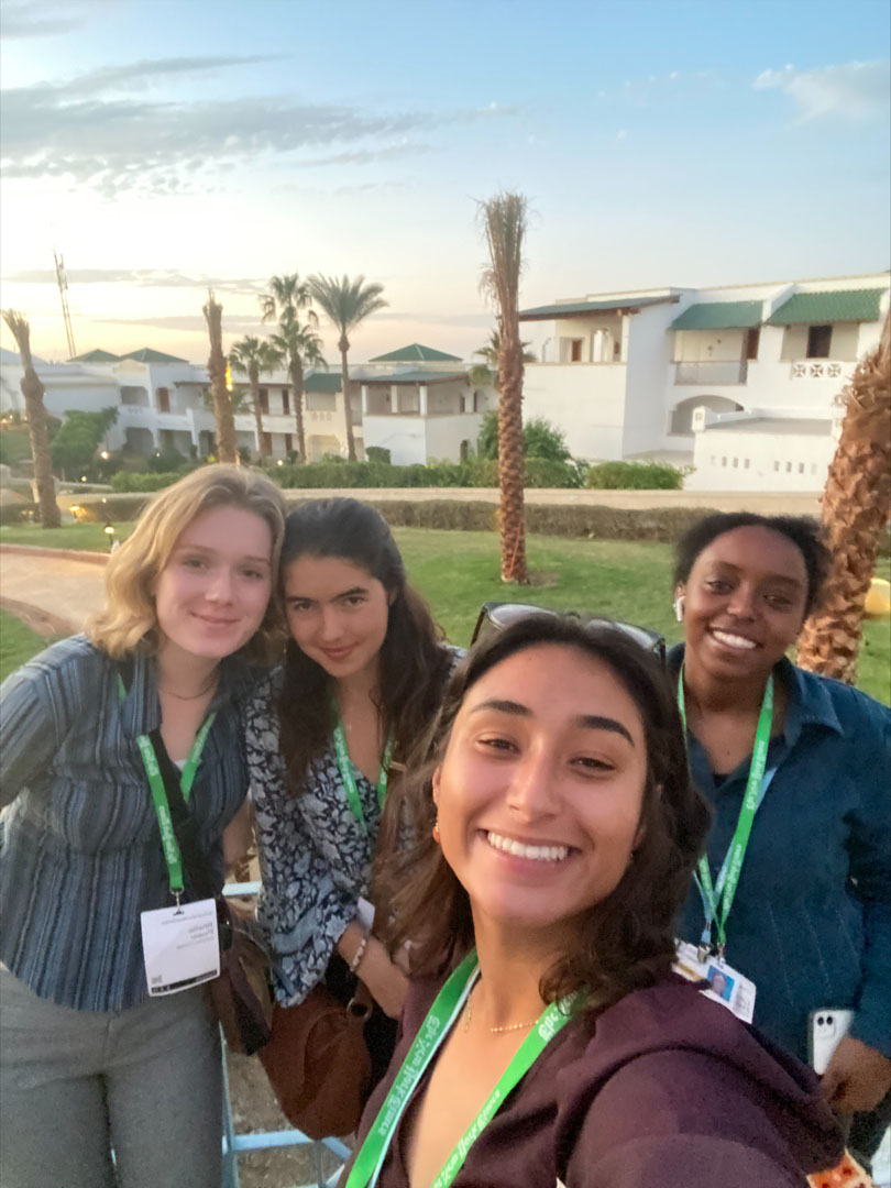 Mika Alexander '23, Rhetta Power '23, Naomi Henry '24, Layla Haji '25, and Cecilia Timberg '24 at the NYT Climate Forward event. Photo taken and submitted by Mika Alexander '23.