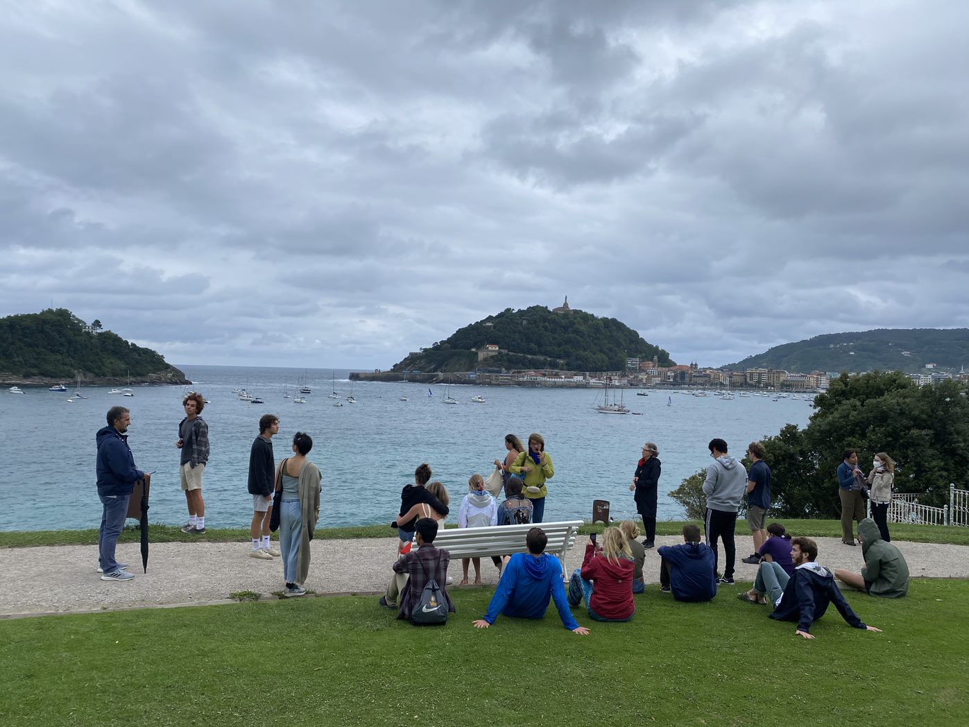 Students learn about the history of País Vasco on a tour of San Sebastián’s waterfront. Photo by Zeke Lloyd ’24