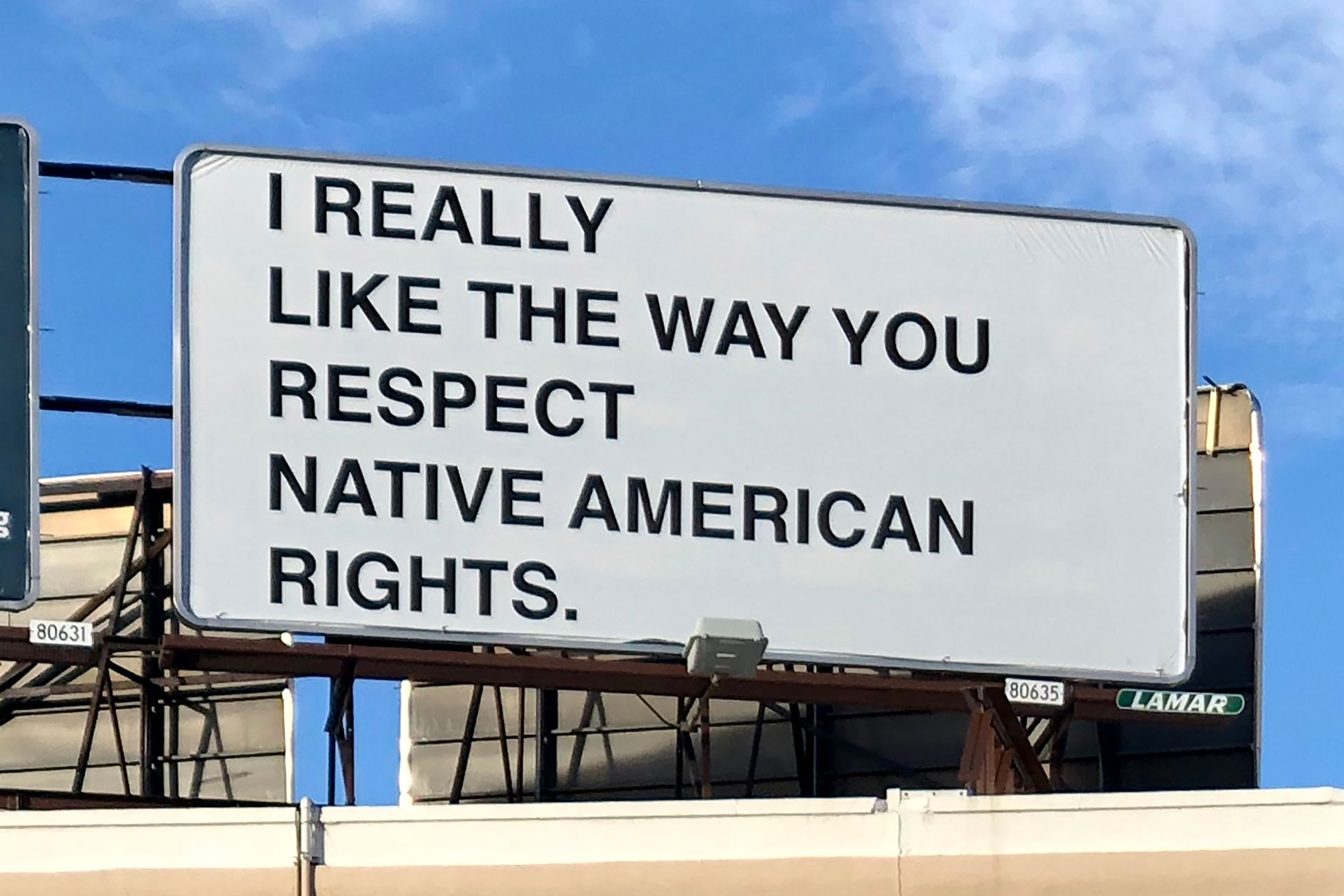 Billboard erected near downtown Colorado Springs, 2019