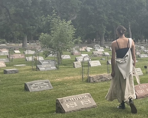 A CC alumni dancer performs in With the Dead on July 6, 2023. Photo by Megan Clancy ’07.