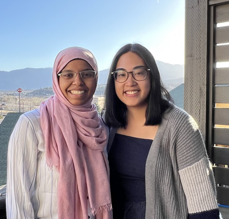  From left: Rana Abdu &amp;#8217;22 and Aleesa Chua &amp;#8217;22 are friends who also each won awards from the National Science Foundation. 