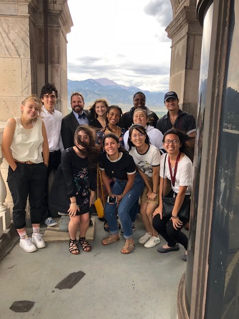 Community Engaged Fellows in the Colorado College class of 2022 at the Pioneer Museum in downtown Colorado Springs