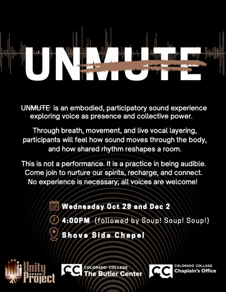 Unmute. October 28th, 4 p.m. at Shove Side Chapel