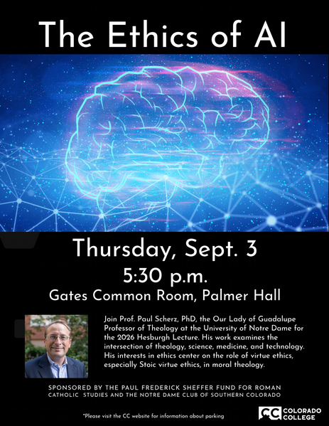 Ethics of AI, 5:30 p.m., Thursday, Sept. 3, Gates Common Room, Palmer Hall