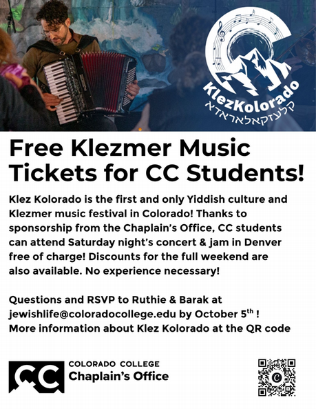 Free Klezmer tickets to students at CC!