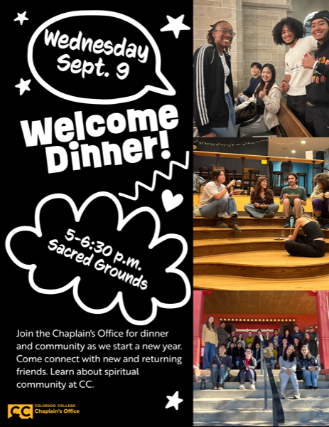 Welcome Dinner at Sacred Grounds, Wednesday, Sept. 9 from 5 - 6:30 p.m.
