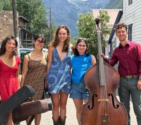 Student musicians on the road