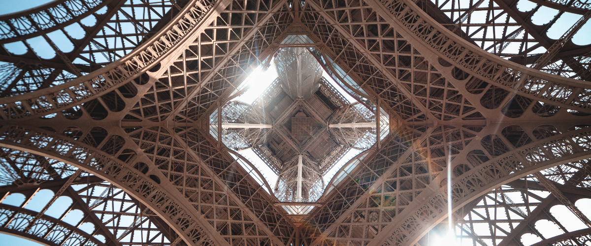 The Eiffel Tower from beneath
