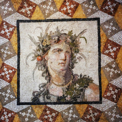 A Roman mosaic floor