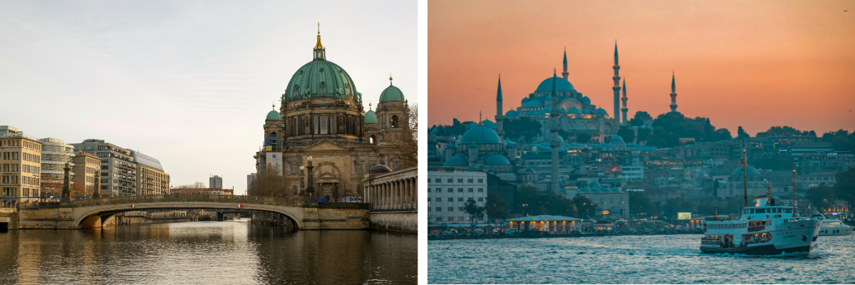 Paired images of Berlin & Istanbul