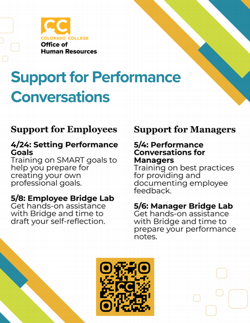 Flyer for 2026 Performance Conversation Trainings