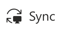 Sync icon with the word Sync next to it