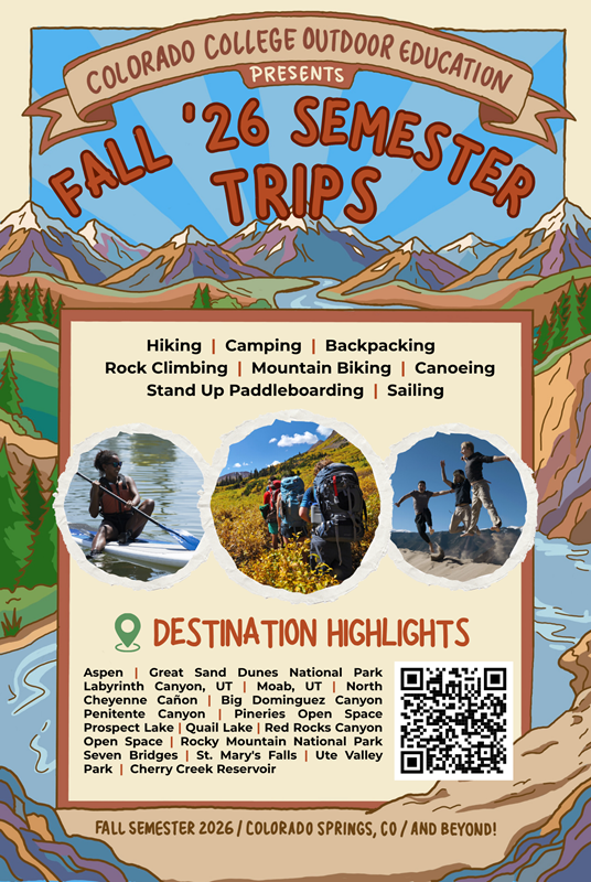 Poster advertising Outdoor Education's Fall Semester Trips