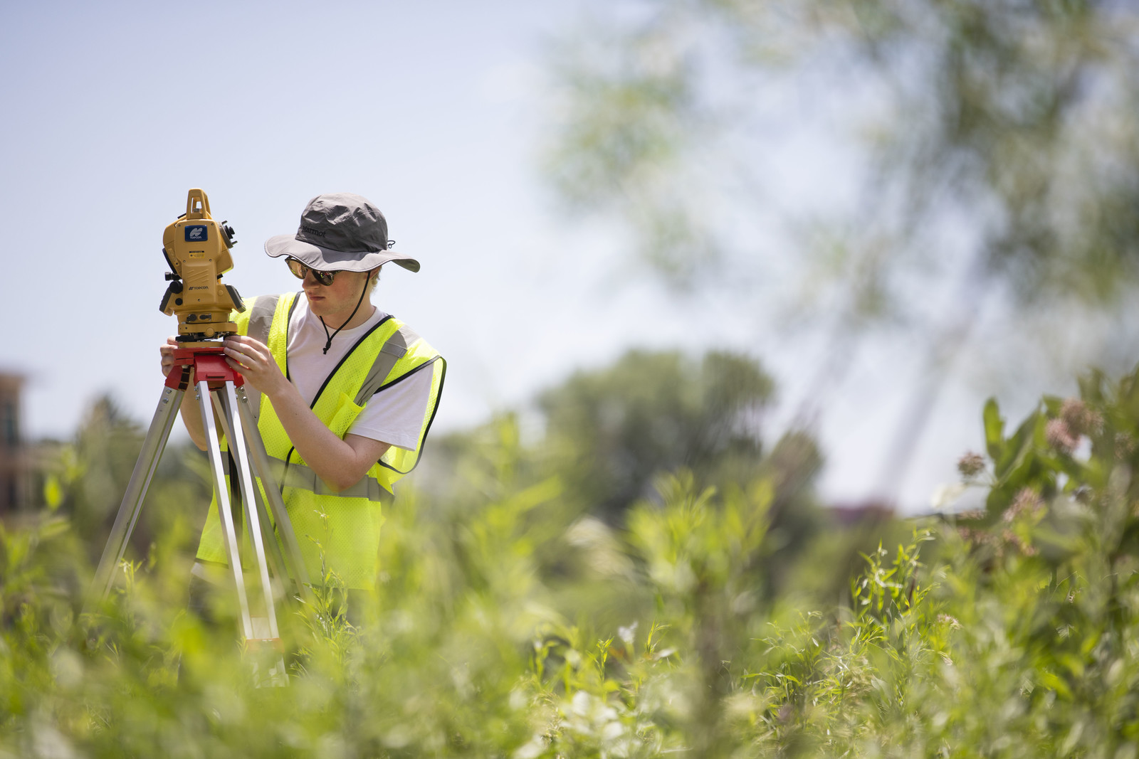 Student Capturing Data in the Field