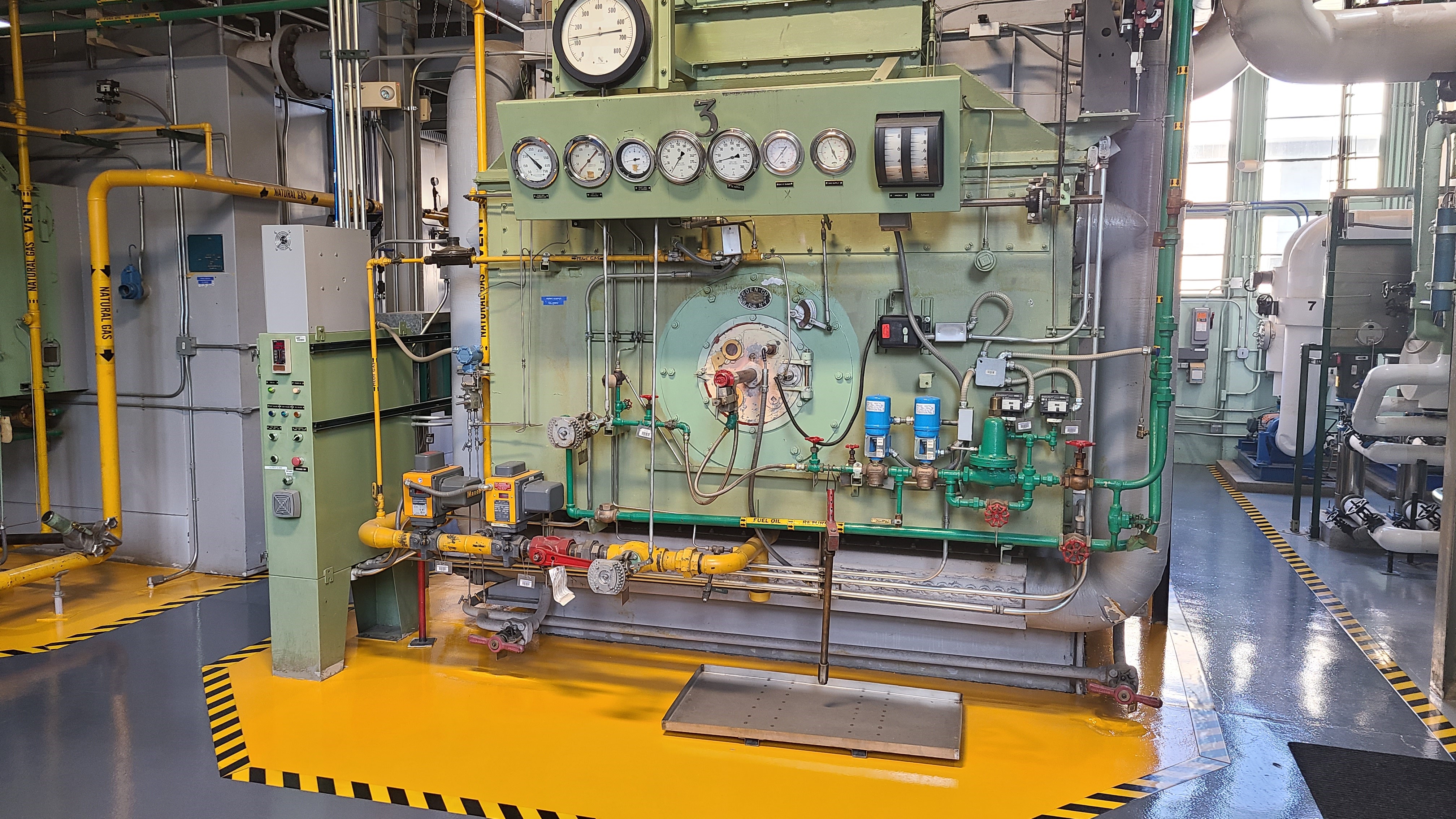 A boiler inside CC's Central Heating Plant. 