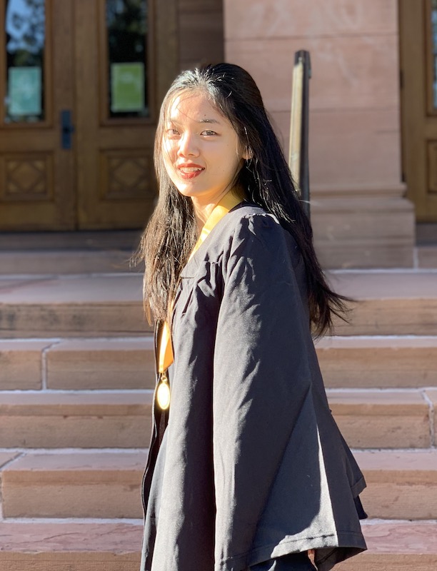 ruixue zhou in front of palmer hall