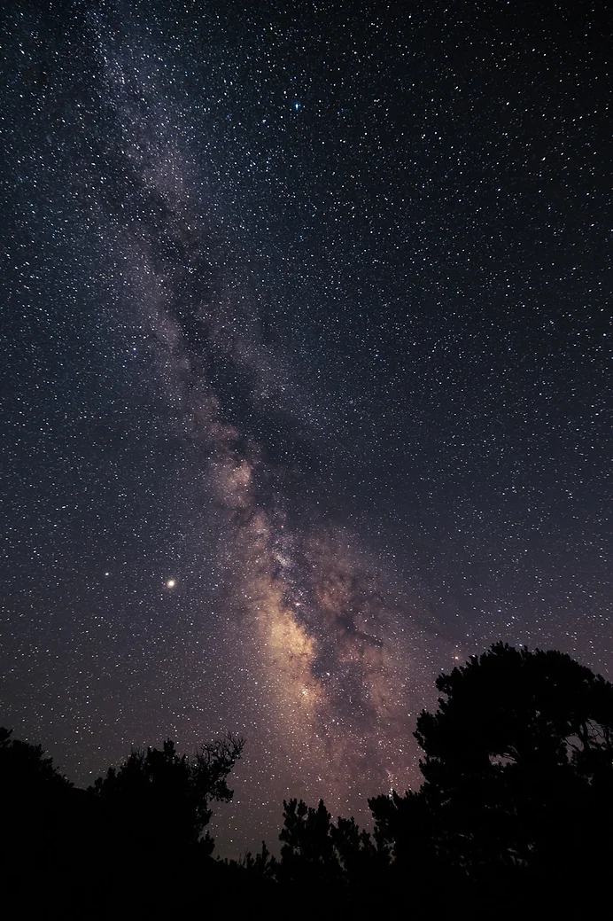 Photo of the night sky taken at the Zapata Falls Campground in Alamosa County