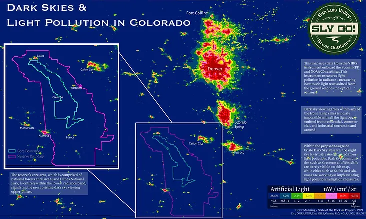 Dark skies and light pollution in Colorado.