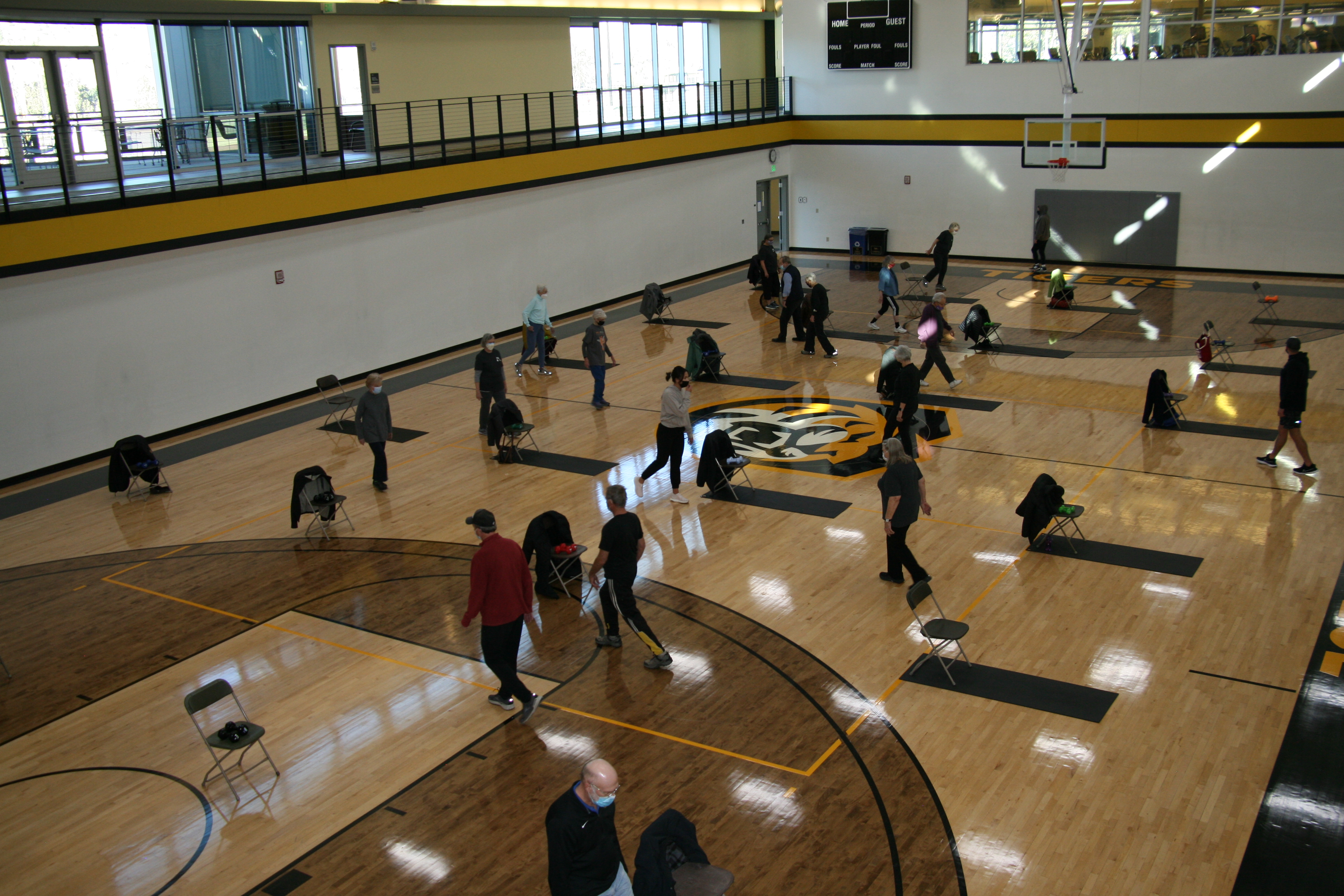 Overhead shot of participants during a group exercise <span class="cc-gallery-credit"></span>