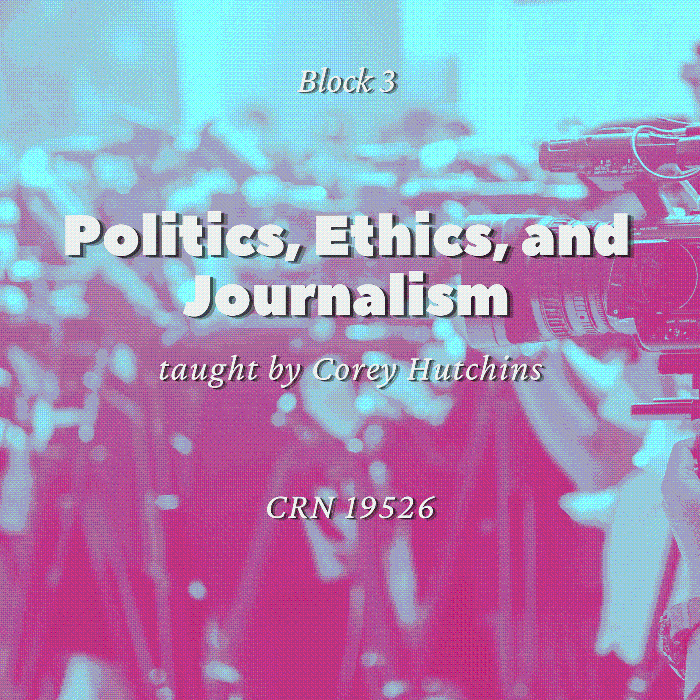 Poster with course title, instructor