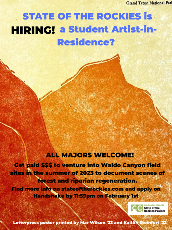 waldo canyon fire retrospect student artist in residence job poster