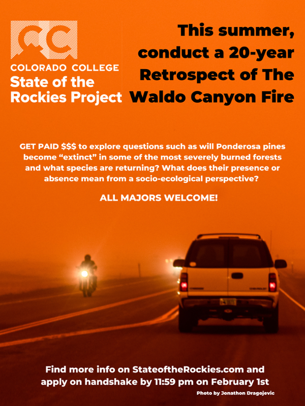 Waldo canyon fire retrospect student research assistant job poster