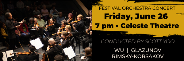 Festival Orchestra Concert conducted by Scott Yoo June 26, 7 p.m., Celeste Theatre