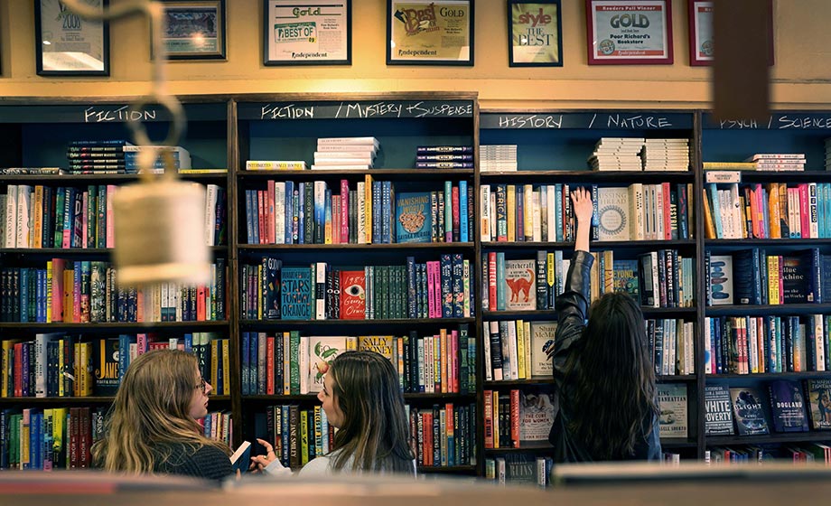 Students in the library
