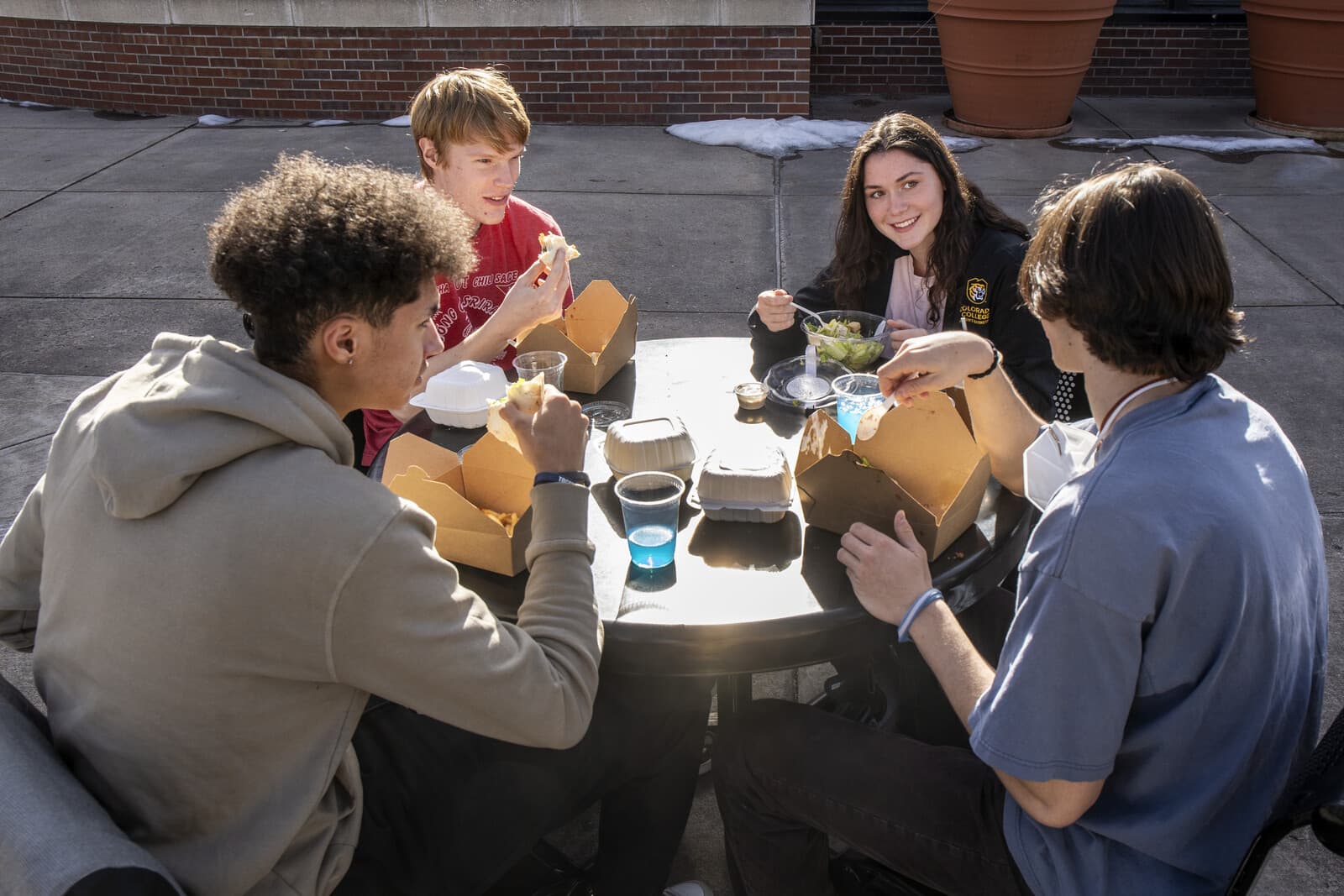 Students in the dining hall