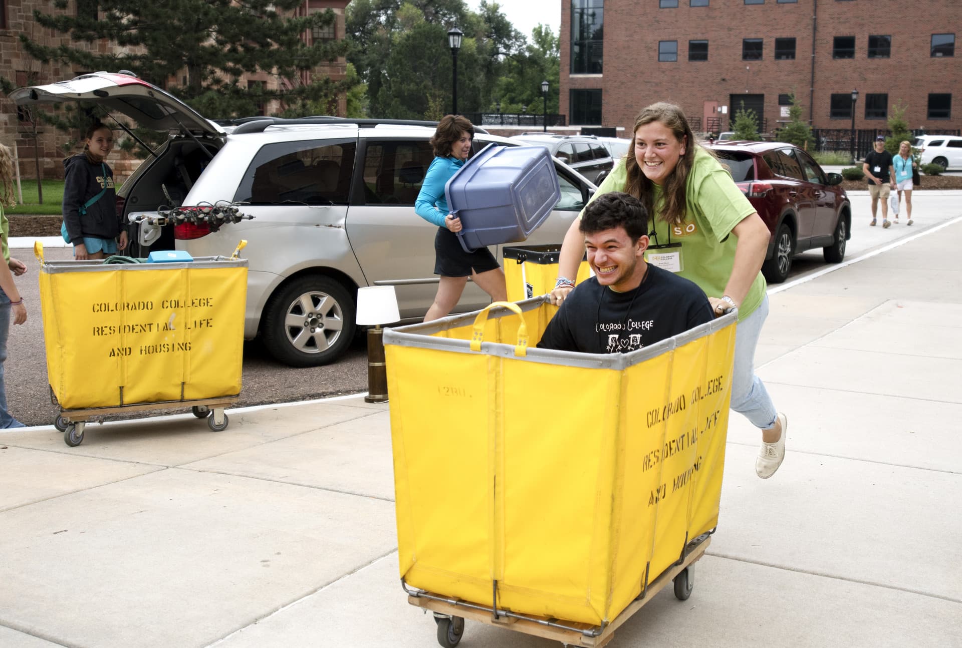 Three students pose for a photo